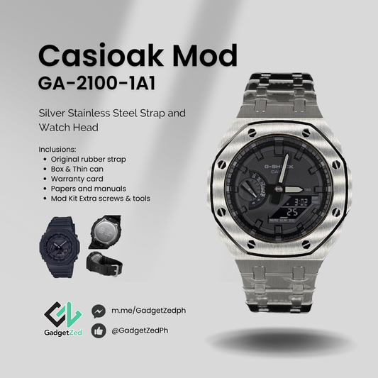 Casioak Silver Black GA-2100-1A1
